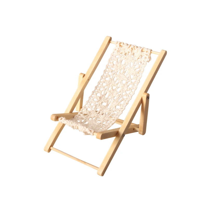 Simulated Beach Longue Model Miniature Deck Chair Model Doll House Decoration