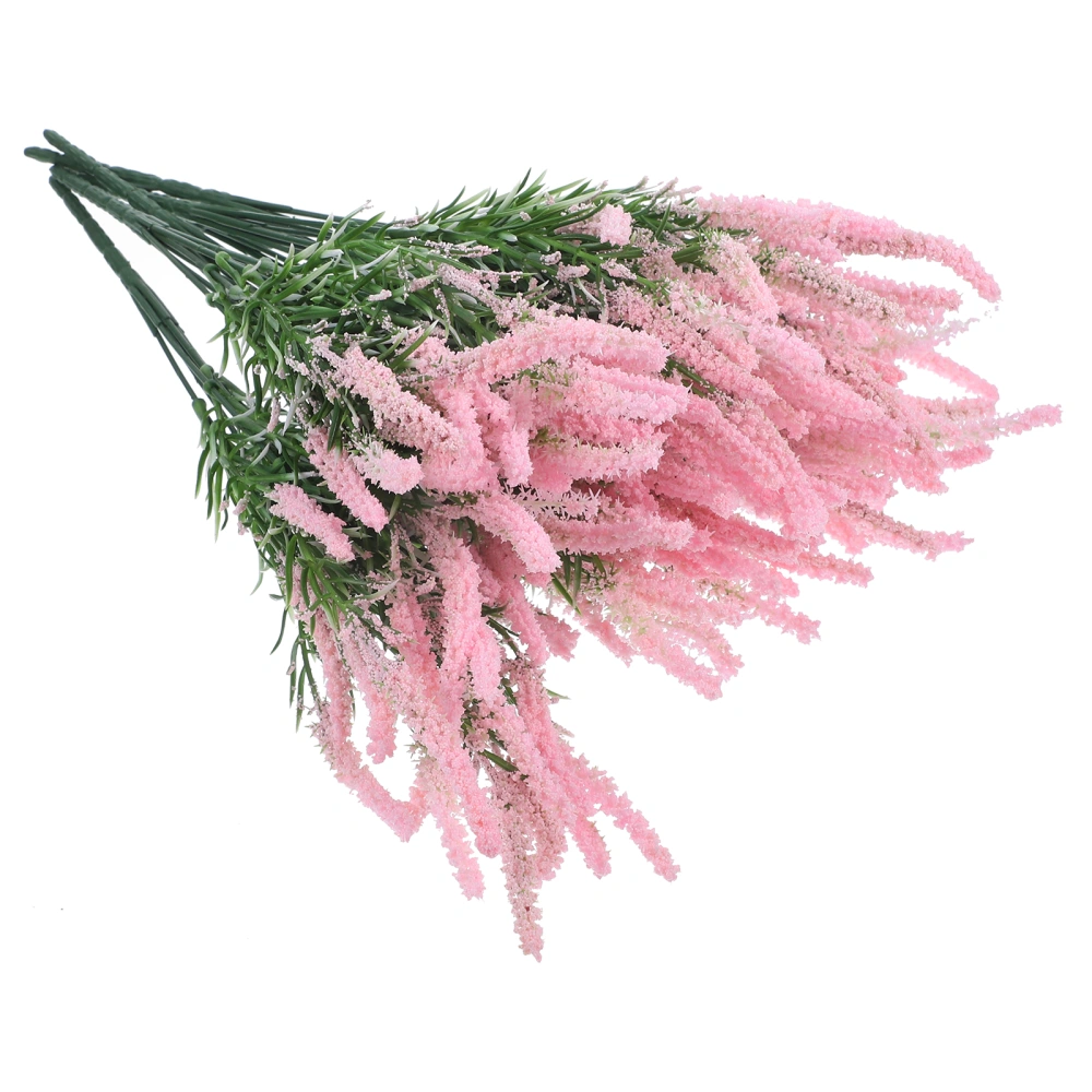 6Pcs Artificial Lavender Flowers Plastic Faux Flowers Plants Bouquets Fake Greenery Flowers