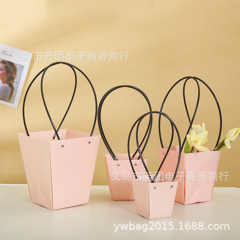 6Pcs Kraft Paper Flower Gift Bags with Handle Floral Arrangements Bouquets Bag Gift Basket