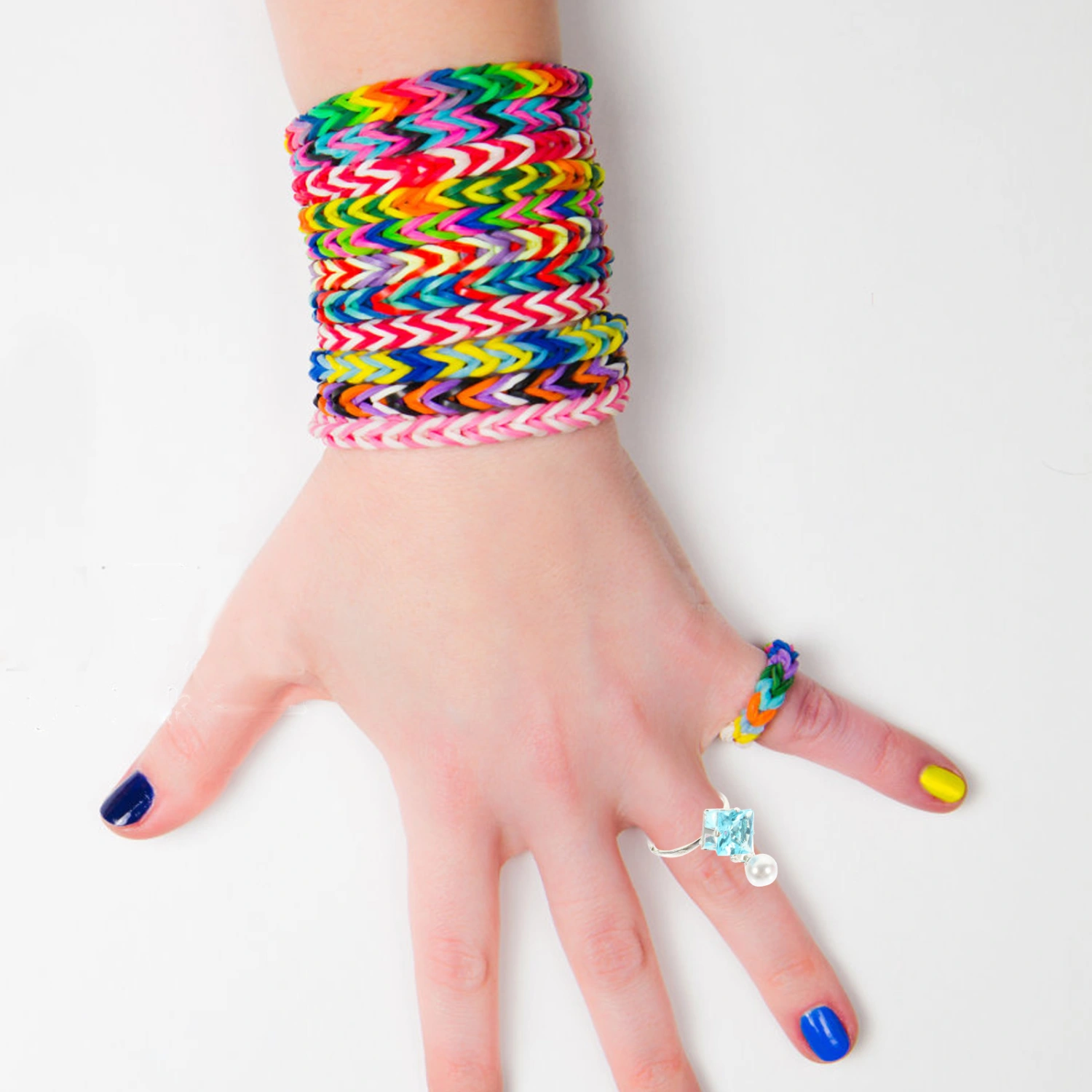 1 Box of Toddler Pearl Rings Finger Rings Girls Finger Rings Rhinestone Children Rings for Kids