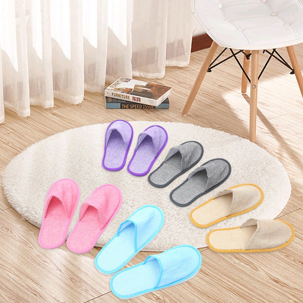 12 Pairs of Disposable Slippers Hotel Slippers Colored Linen Slippers Nonskid Slippers Portable Slippers