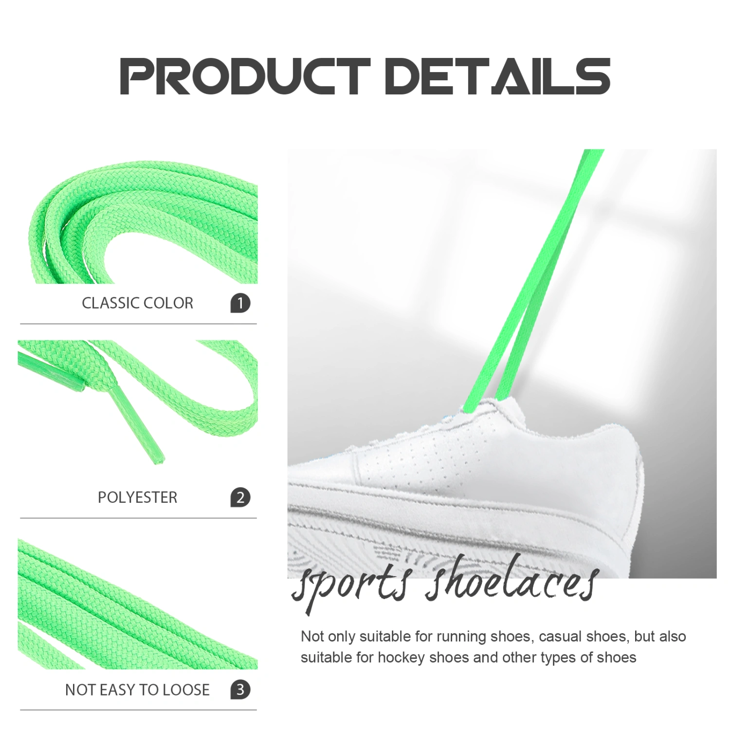 3 Pairs of Sports Shoes Laces Replacement Elastic Sneakers Shoelaces Decorative Shoe Straps