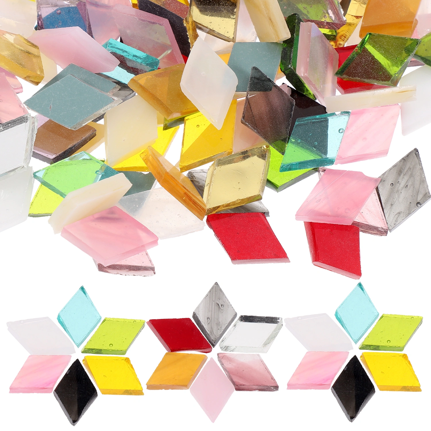 1 Bag of Glass Mosaic Tiles for Art Crafts Decorative Small Mosaic Tiles DIY Mosaic Tiles Crafts