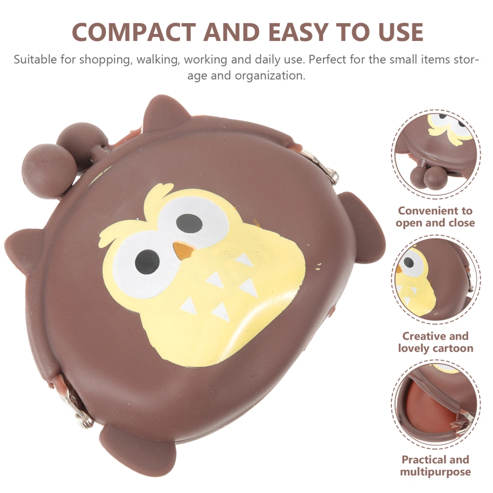 Cartoon Owl Coin Purse Lovely Change Purse Silicone Coin Pouch for Women Girls