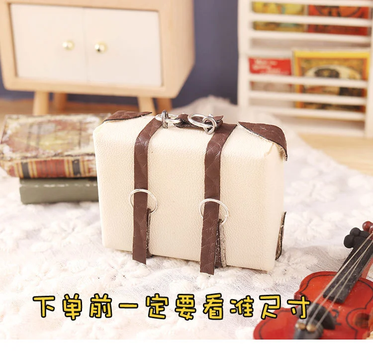 Miniature Trunk Suitcase Doll House Accessories Miniature Vintage Luggage  Mini Suitcase Model