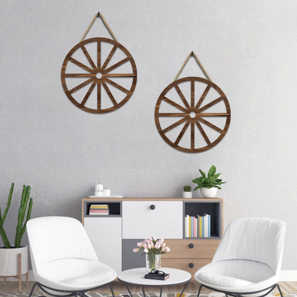 3pcs Wooden Wheel Hanging Decor Wooden Wheel Hanging Decor Home Decoration