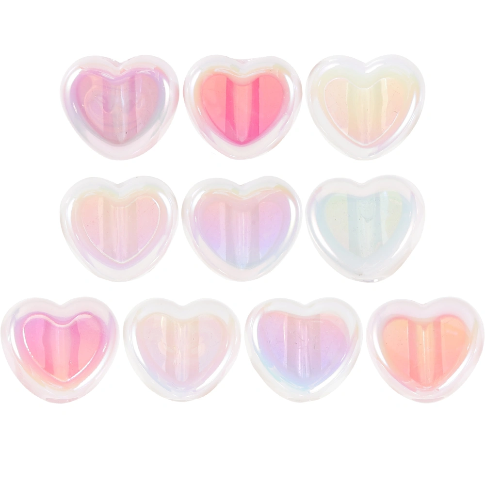 10Pcs Crafts DIY Heart Shape Beads Jewelry Beads DIY Necklace Beads Bracelet Earring Beads