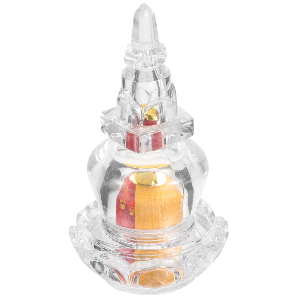 Acrylic Pagoda Decoration Offering Tower Statue Small Buddhist Pagoda Sculpture Home Office Decor