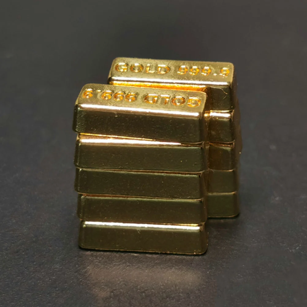 20pcs Doll House Mini Gold Bar Model Fake Gold Bricks Miniature Gold Bars