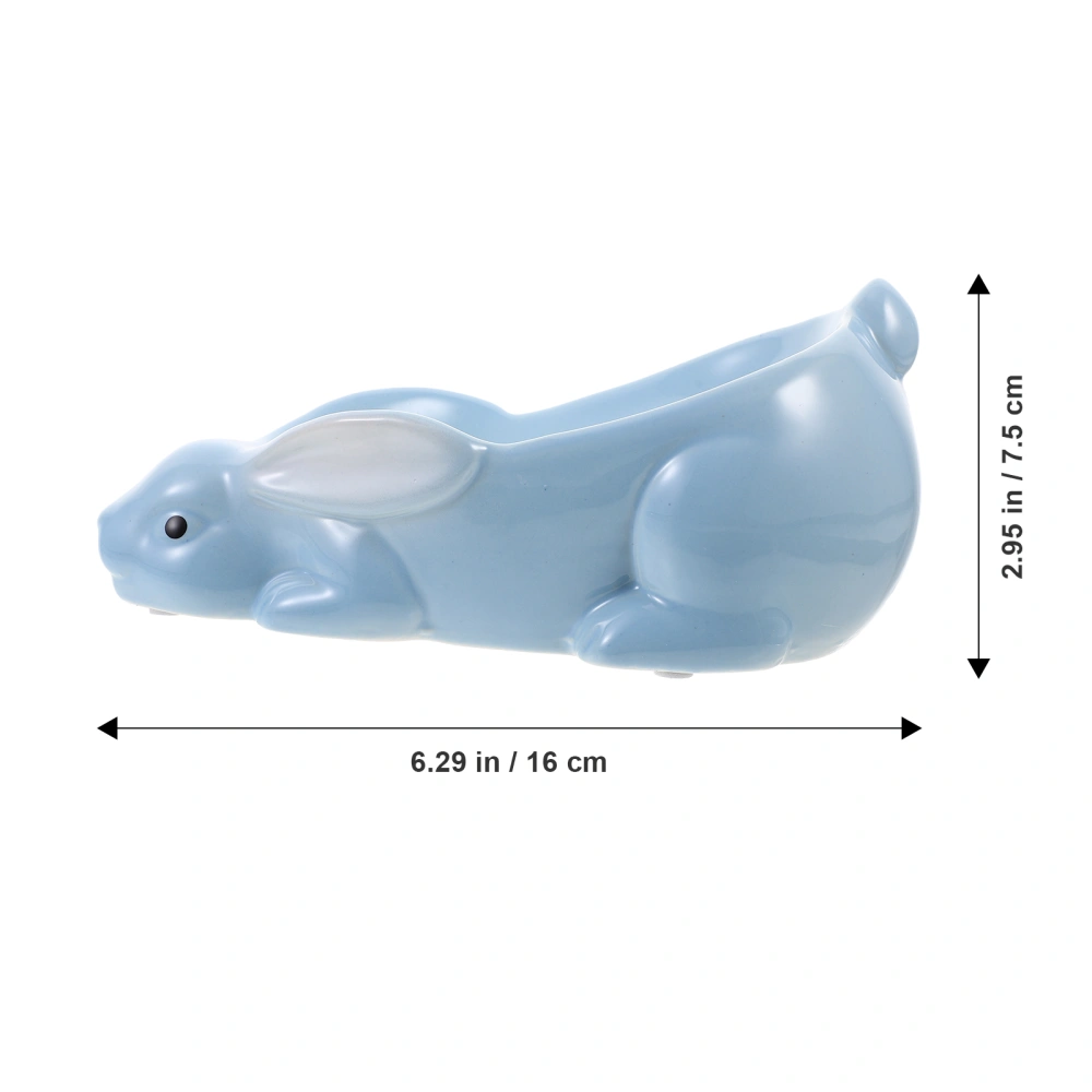 Ceramic Soap Dish Rabbit Soap Dish Tray Decorative Soap Holder Bathroom Countertop Soap Dish