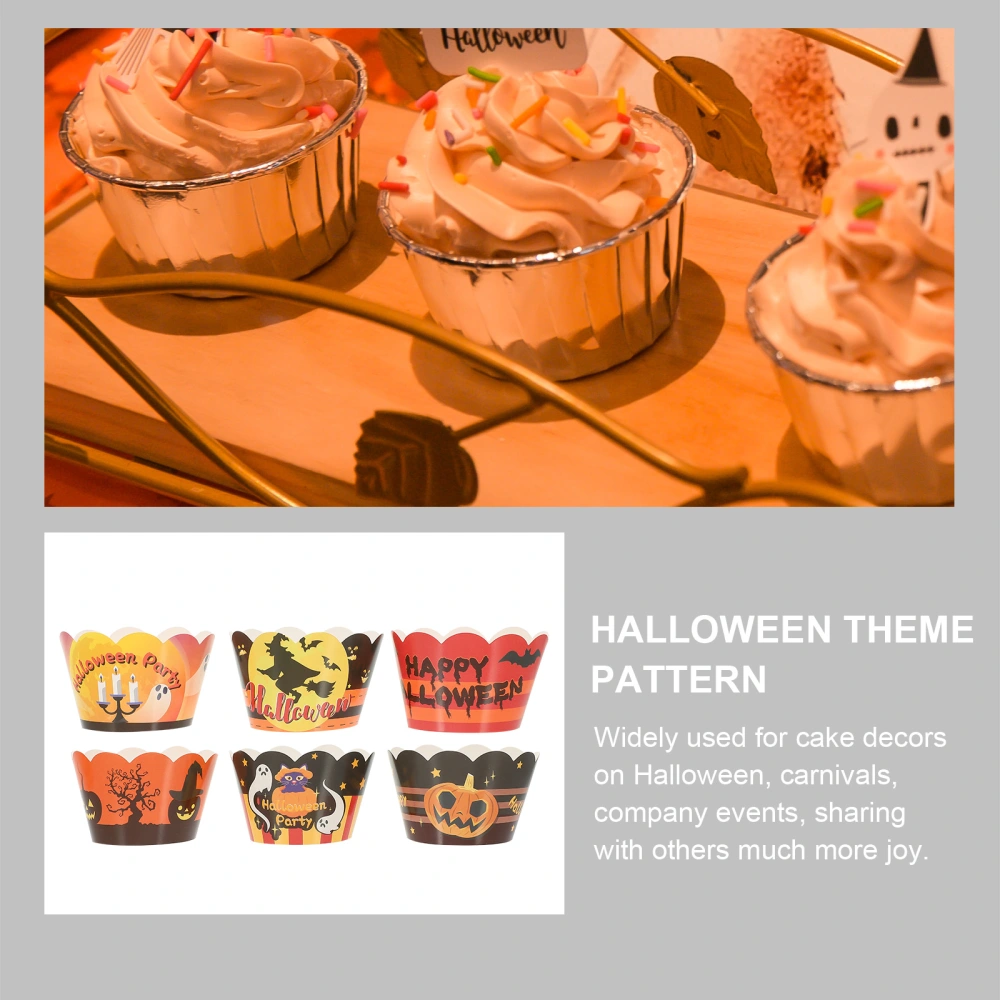 1 Set Halloween Cupcake Wrappers Paper Cupcake Toppers Party Cupcake Decorations