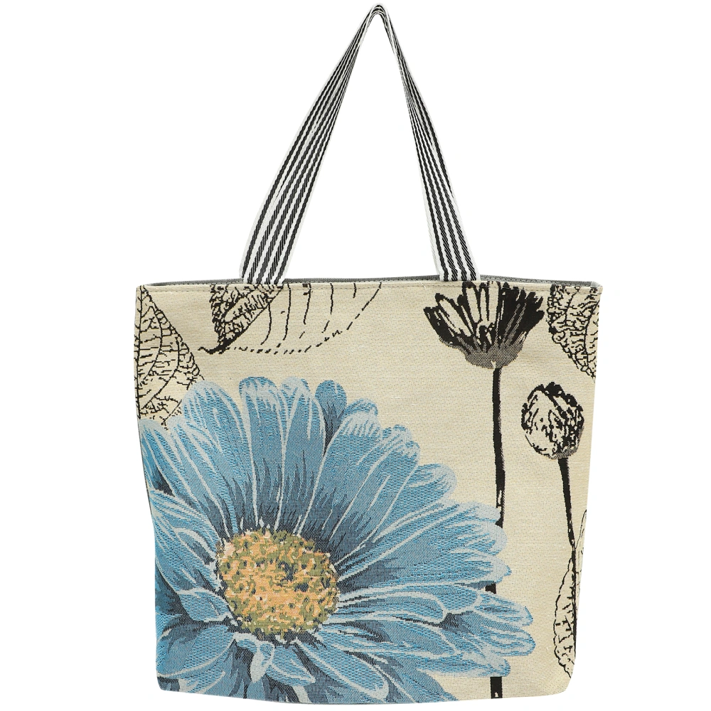 Reusable Grocery Tote Shopping Bag Casual Shoulder Tote Beach Shopping Canvas Handbag