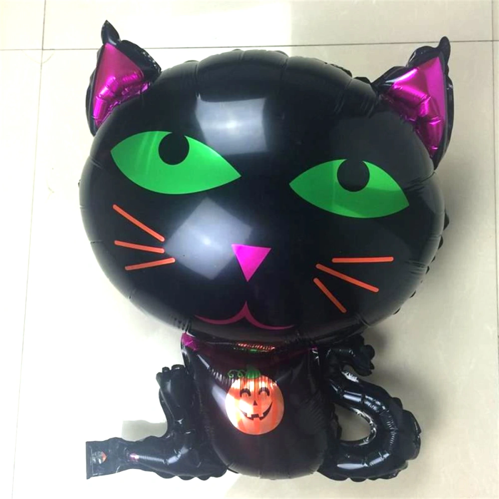 3pcs Aluminium Foil Halloween Air Balloons Cat Balloons Haunted House Balloons