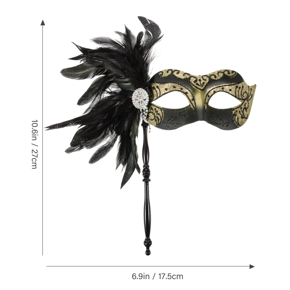 Masquerade Mask Half Face Mask Halloween Carnival Half Mask Handheld Party Cosplay Mask