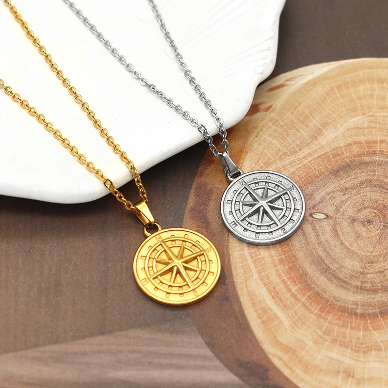 Compass Pendant Necklace Choker Vintage Charm Pendant Travel Compass Pendant Jewelry
