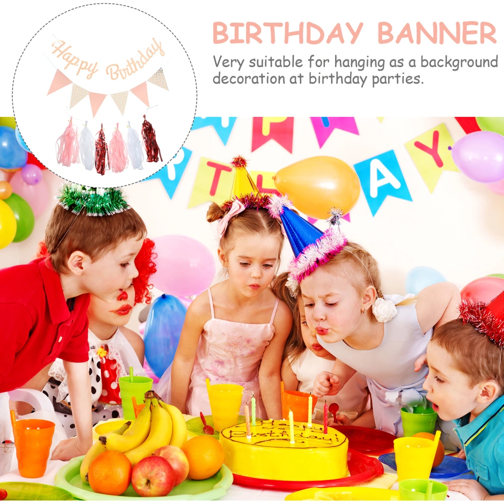 1 Set of Gold Blocking Party Hanging Banner Birthday Party Scene Layout Hanging Banner Decor