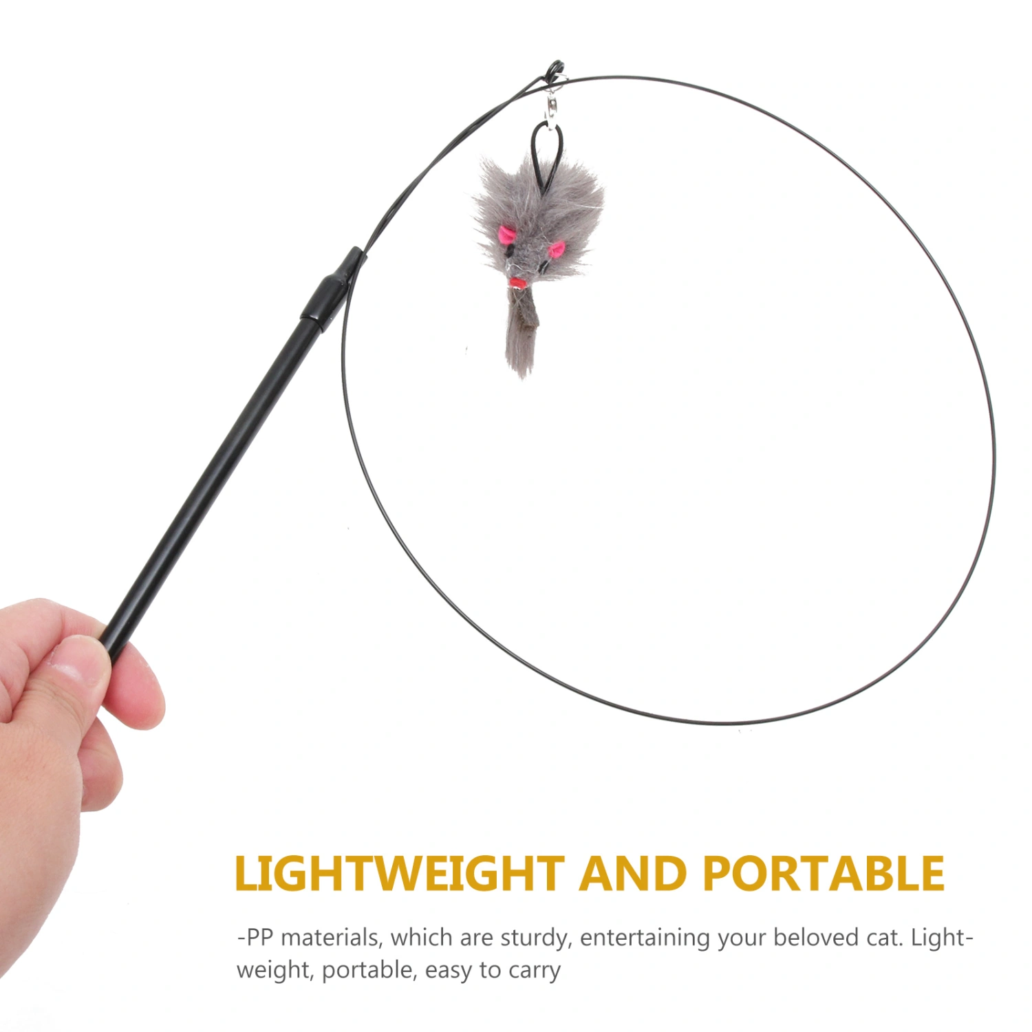 Interactive Cat Toy Indoor Detachable Cat Wand Toy with Suction Cup Kitten Toy