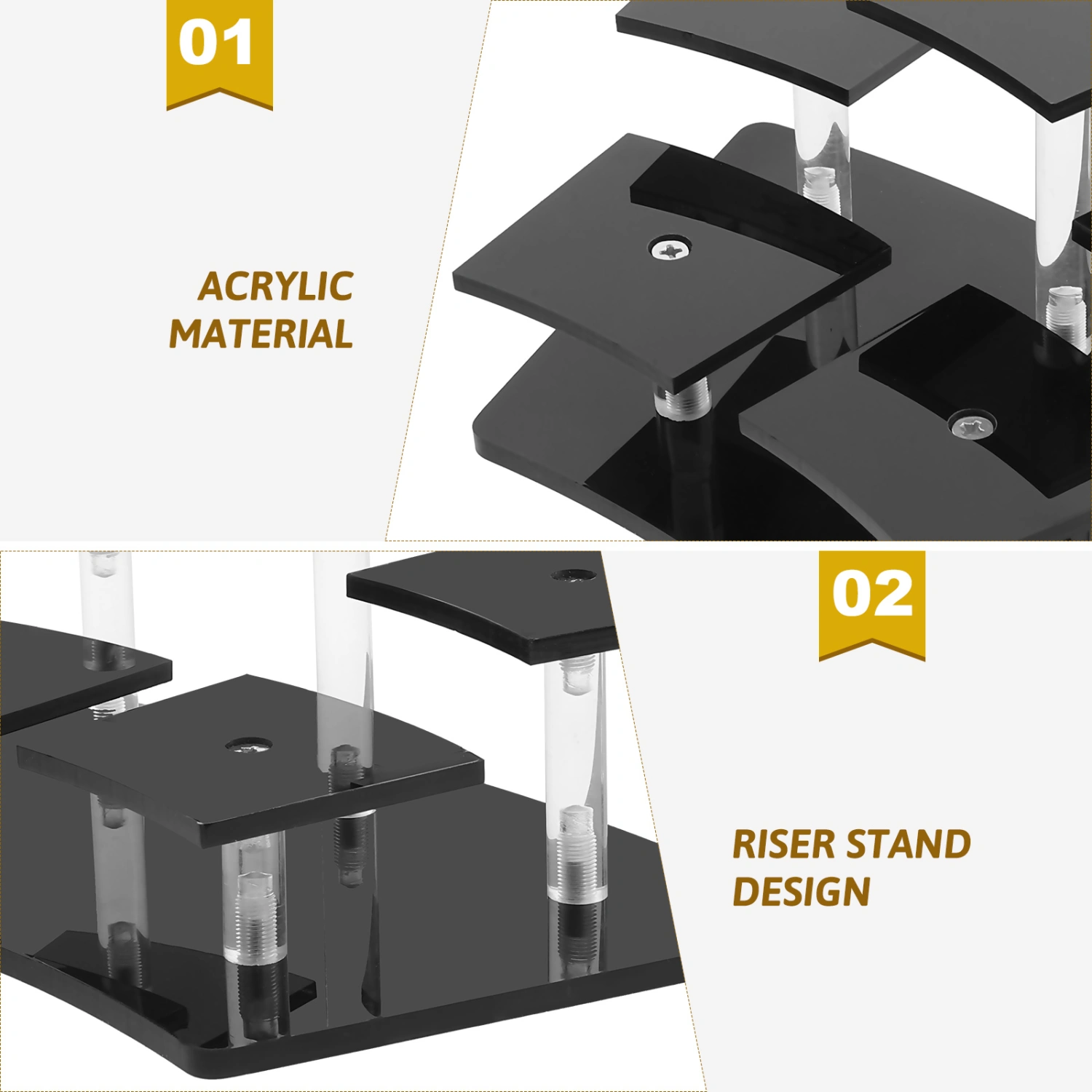 Action Figures Acrylic Rack Tier Display Stand Riser Organizer Glasses Stand Action Figure Rack