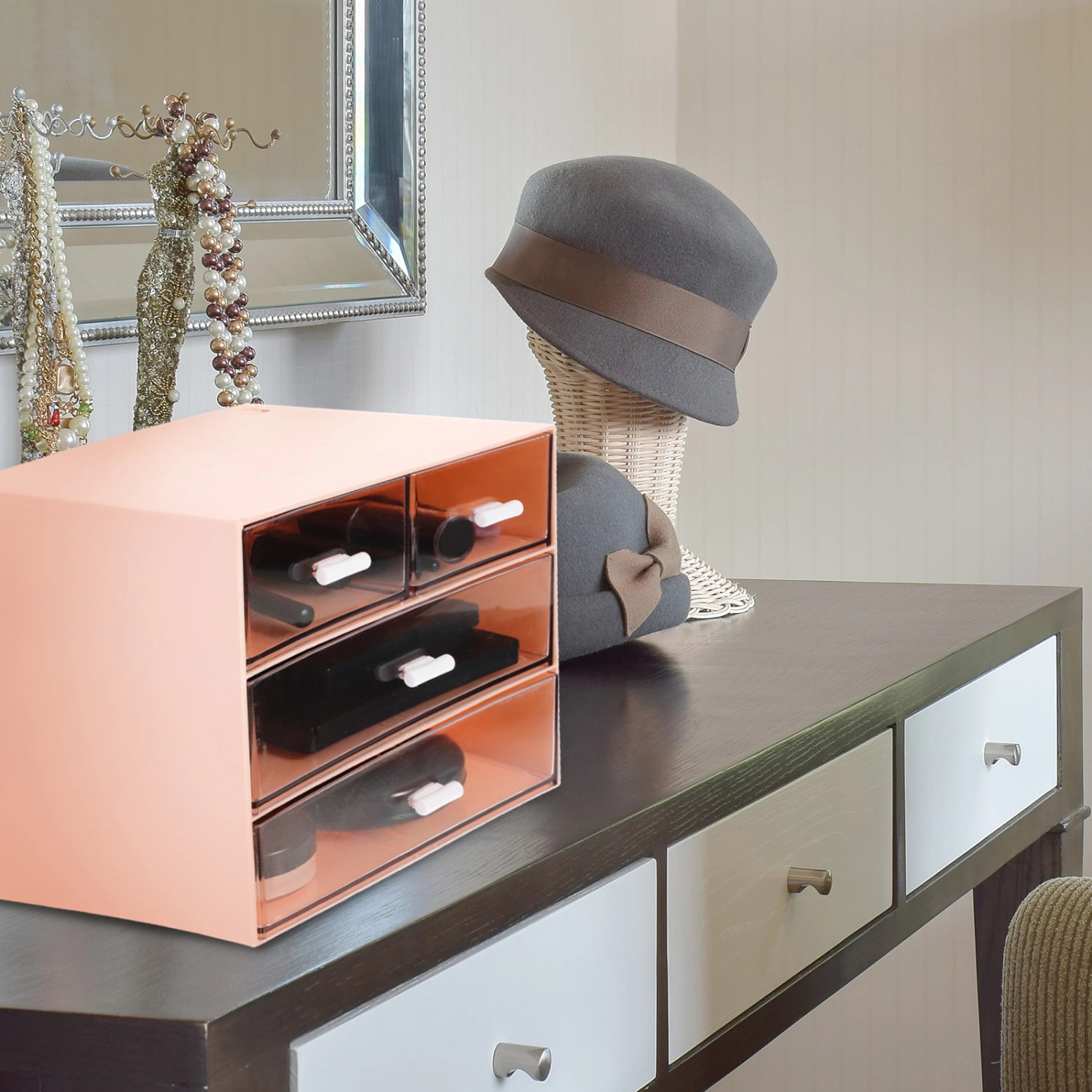 Drawer Desk Organizer Plastic Storage Organizer Makeup Drawer Organizer Cosmetics Storage Box