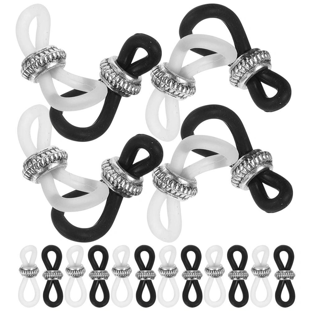 20pcs Eyeglass Chain Ends Silicone Eyeglass Rope Ends Replacement Connectors