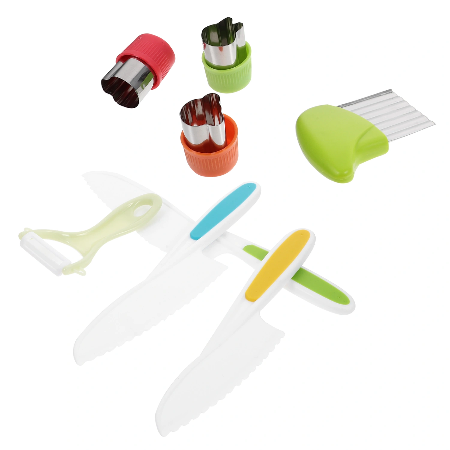 1 Set Kitchen Safety Cutter Kids Fruit Vegetable Peeler Kitchen Gadget Reusable Cutting Tool