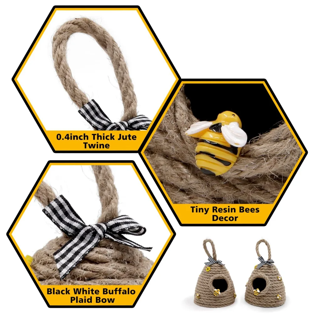 Woven Beehive Hanging Ornament Beehive Braided Ornament Bee Honeycomb Decoration