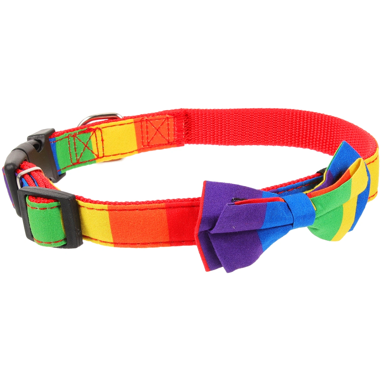 Small Dog Collar Rainbow Pet Collar Adjustable Pet Dog Collar Pet Fabric Collar Decor