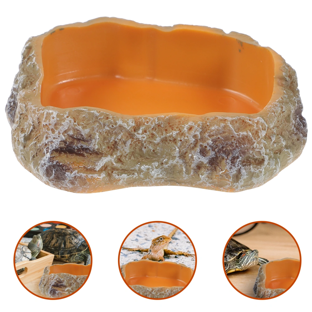 Reptile Feeding Bowl Resin Reptile Water Dish Food Bowl Reptile Food Water Dish for Lizard Tortoise