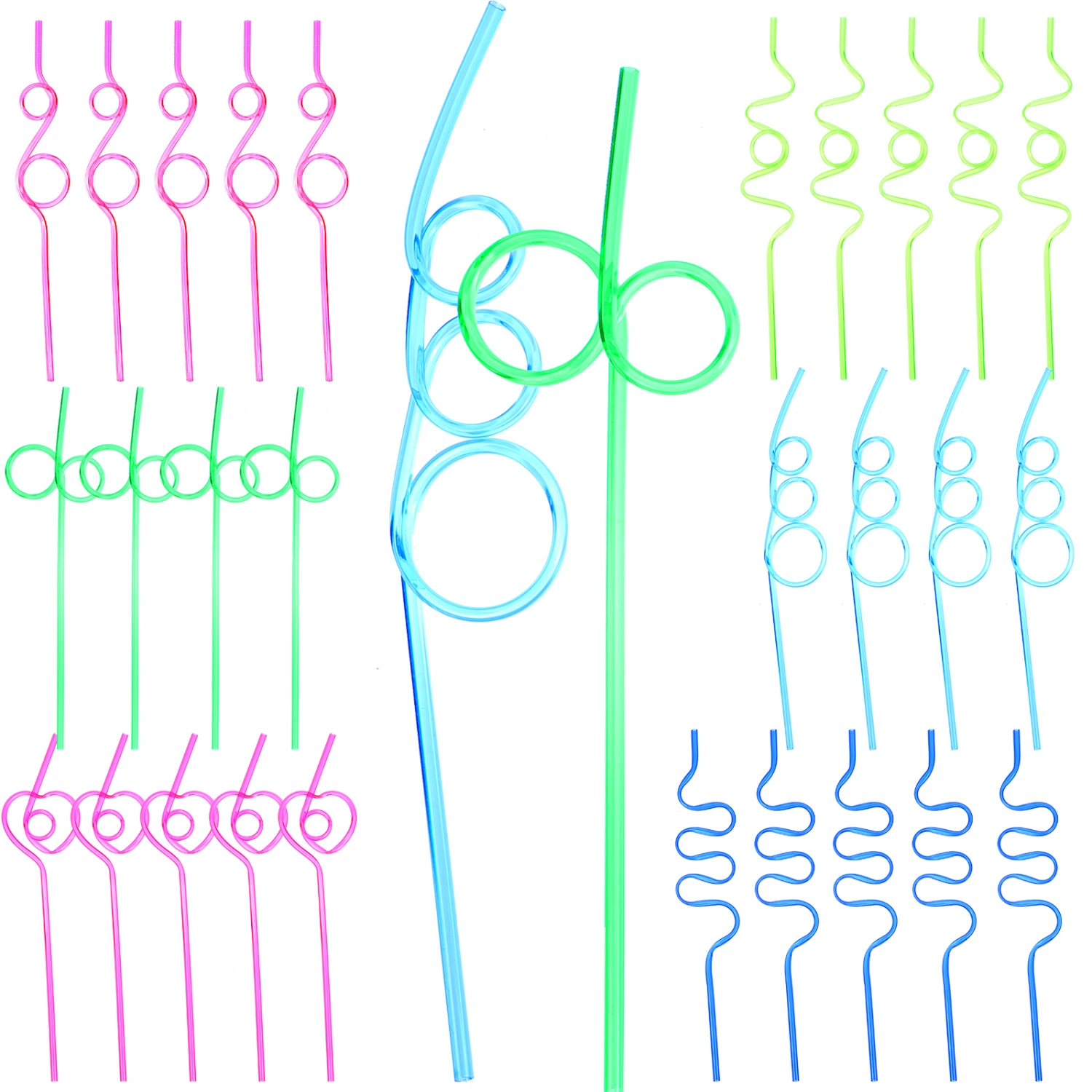 30Pcs Curved Straws for Party Fruit Juice Straws Novelty Straws Party Decorative Drinks Straws