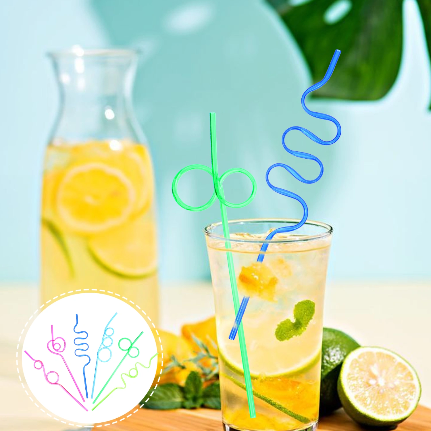 30Pcs Curved Straws for Party Fruit Juice Straws Novelty Straws Party Decorative Drinks Straws