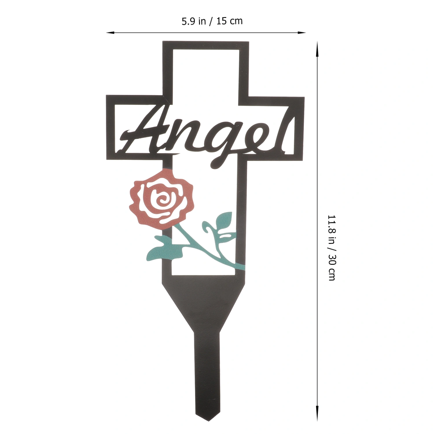 Cemetery Cross Stake Decorative Metal Memorial Stake Cross Yard Stake Sign Cemetery Decor
