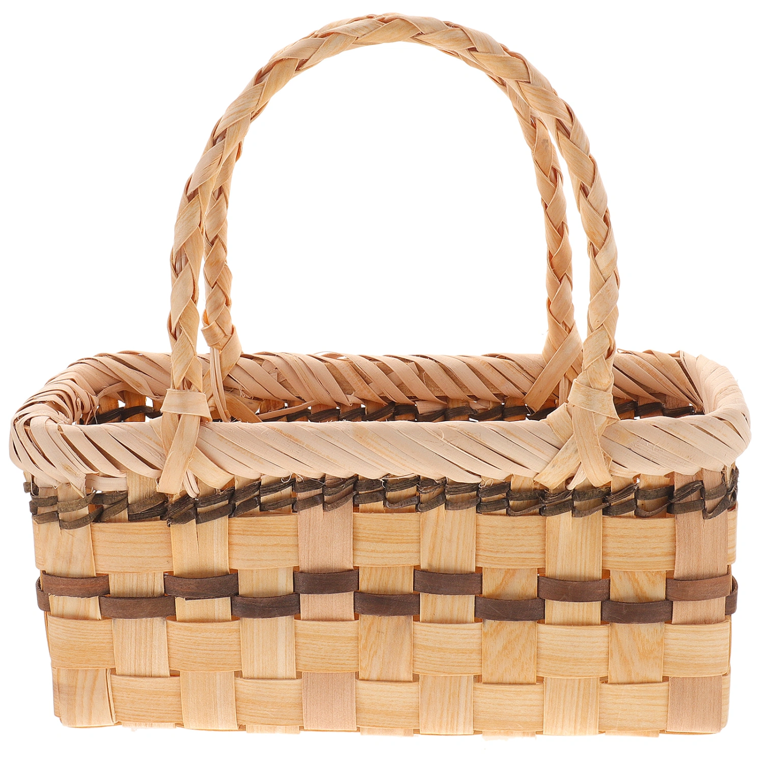 Rattan Woven Portable Picnic Basket Flower Basket Picnic Woven Basket Home Supplies