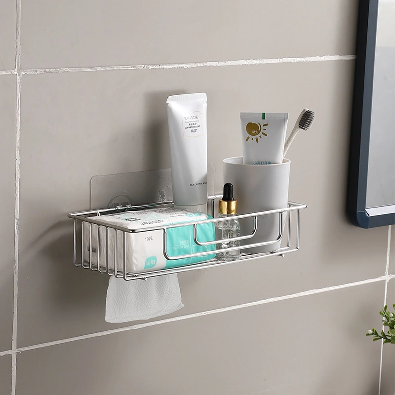 Wall-mounted Shower Organizer Shower Shelf Restroom Stainless Steel Storage Rack