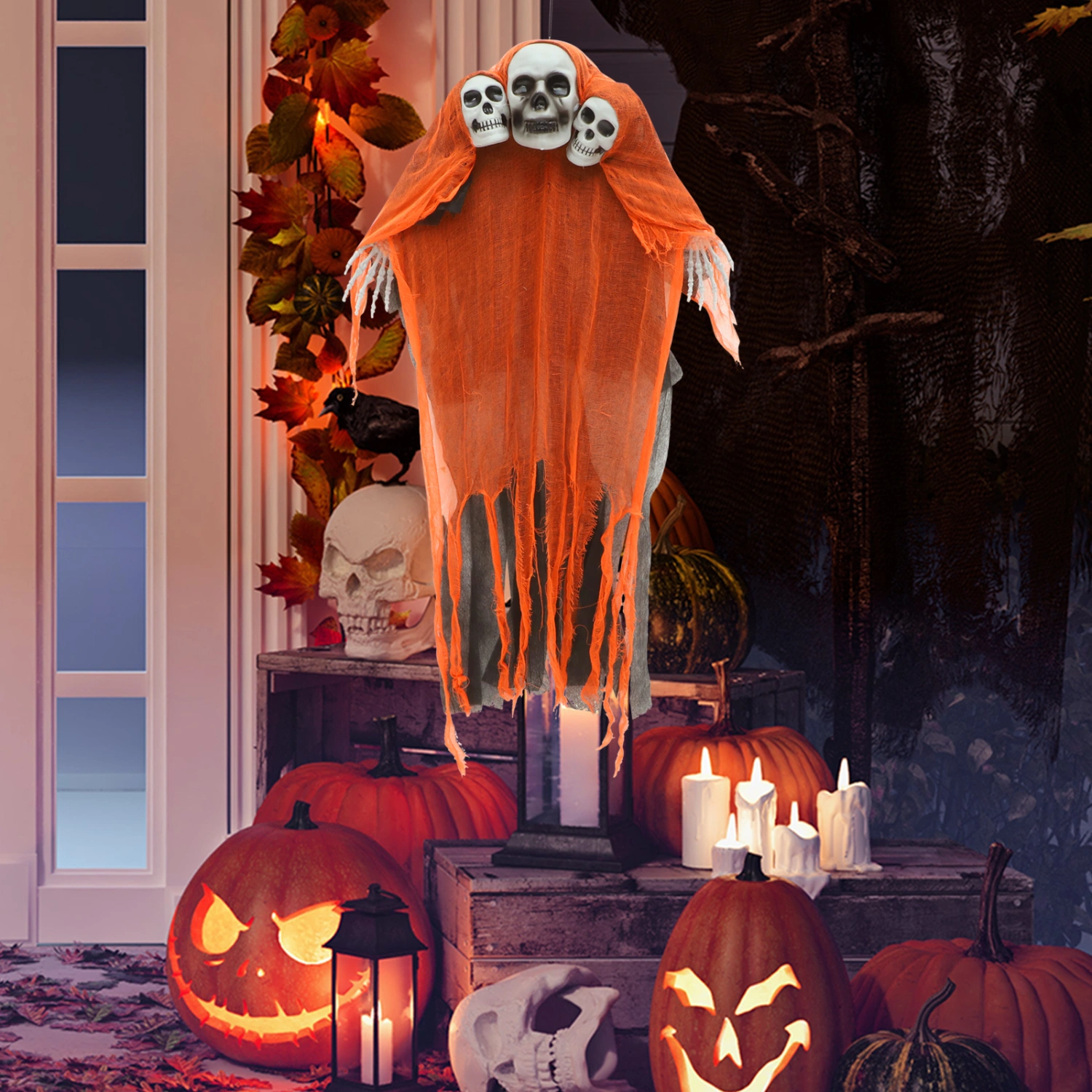 Halloween Hanging Skeleton Ghost Scary Decoration Haunted House Hanging Ghost Decor