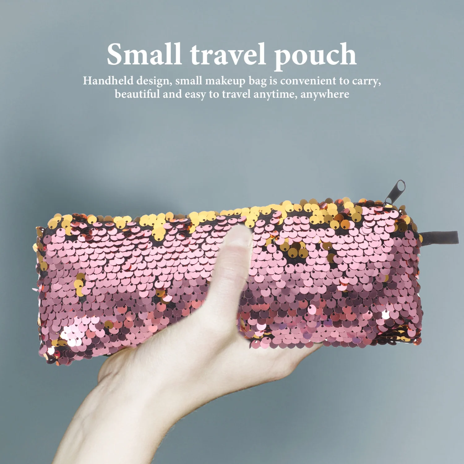 Makeup Bag Travel Makeup Pouch Cosmetics Pouch Sequin Polyester Storage Pouch
