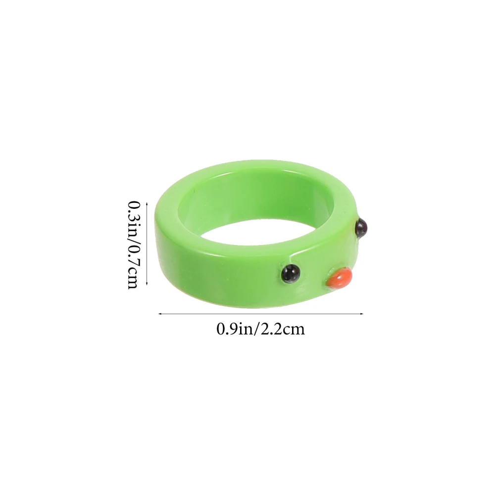 7pcs Finger Rings Women Rings Cartoon Animals Rings Resin Finger Rings for Teen Girls