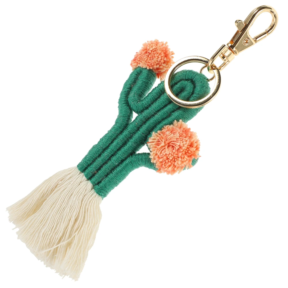 Keychain Bag DIY Pendant Handwoven Cactus Keychain Bag Hanging Pendant