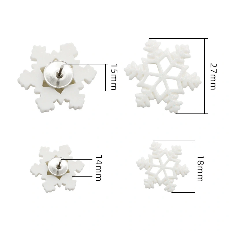 30pcs Snowflake Shaped Push Pin Christmas Thumb Tacks Snowflake Pushpins Drawing Pin