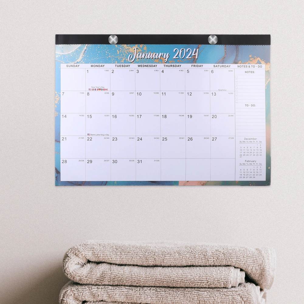 Wall Calendar English Calendar Monthly Calendar Wall Hanging Calendar for Daily Use