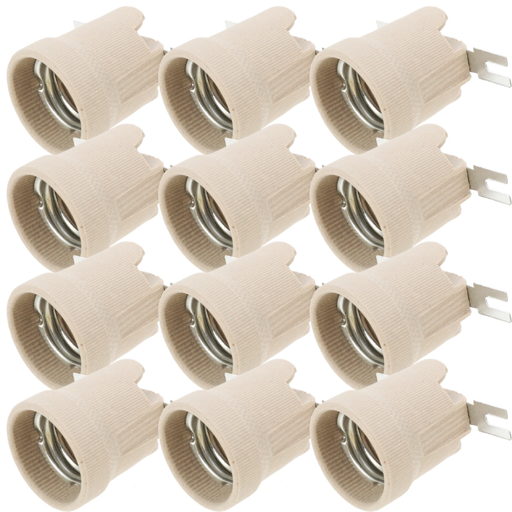 6pcs E27 Ceramic Lamp Holder Chandelier Light Bulb Socket Candelabra Socket Replacement