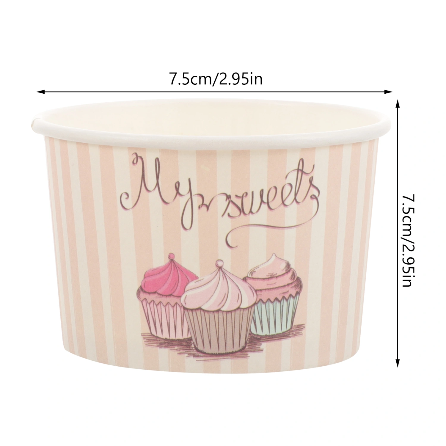 100pcs Disposable Ice Cream Cups Party Disposable Dessert Bowls Paper Ice Cream Holders