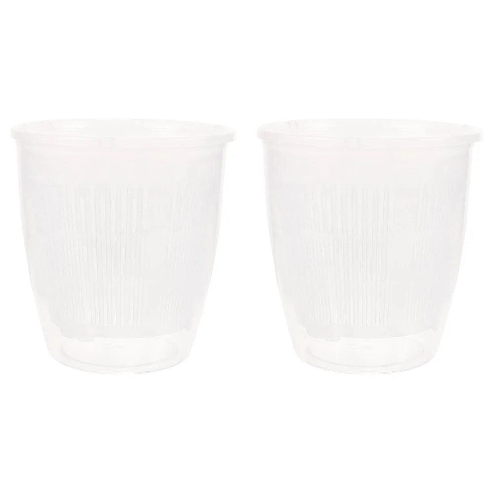 2pcs Orchid Pot Clear Orchid Pots with Holes Plastic Orchid Planter Home Supplies