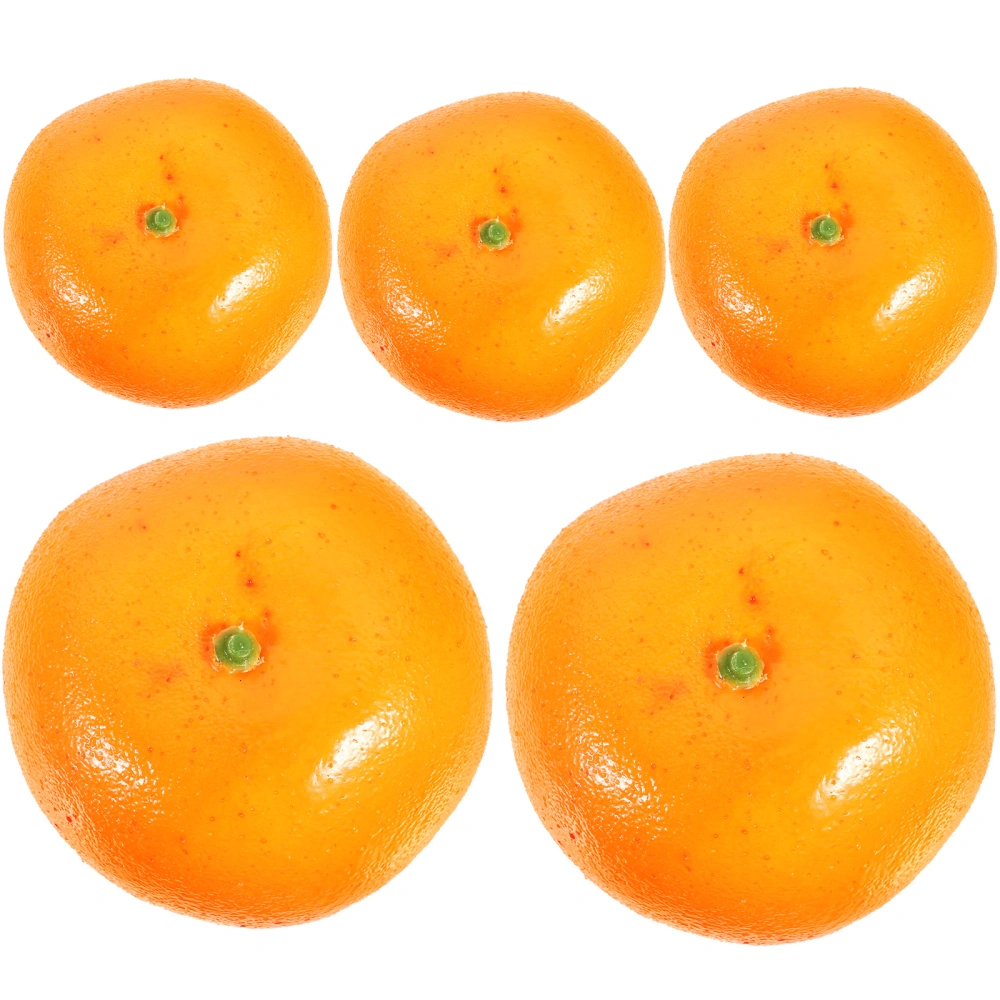 5pcs Fake Oranges Photography Props Artificial Oranges Lifelike Fruit Decorations Artificial Fruits