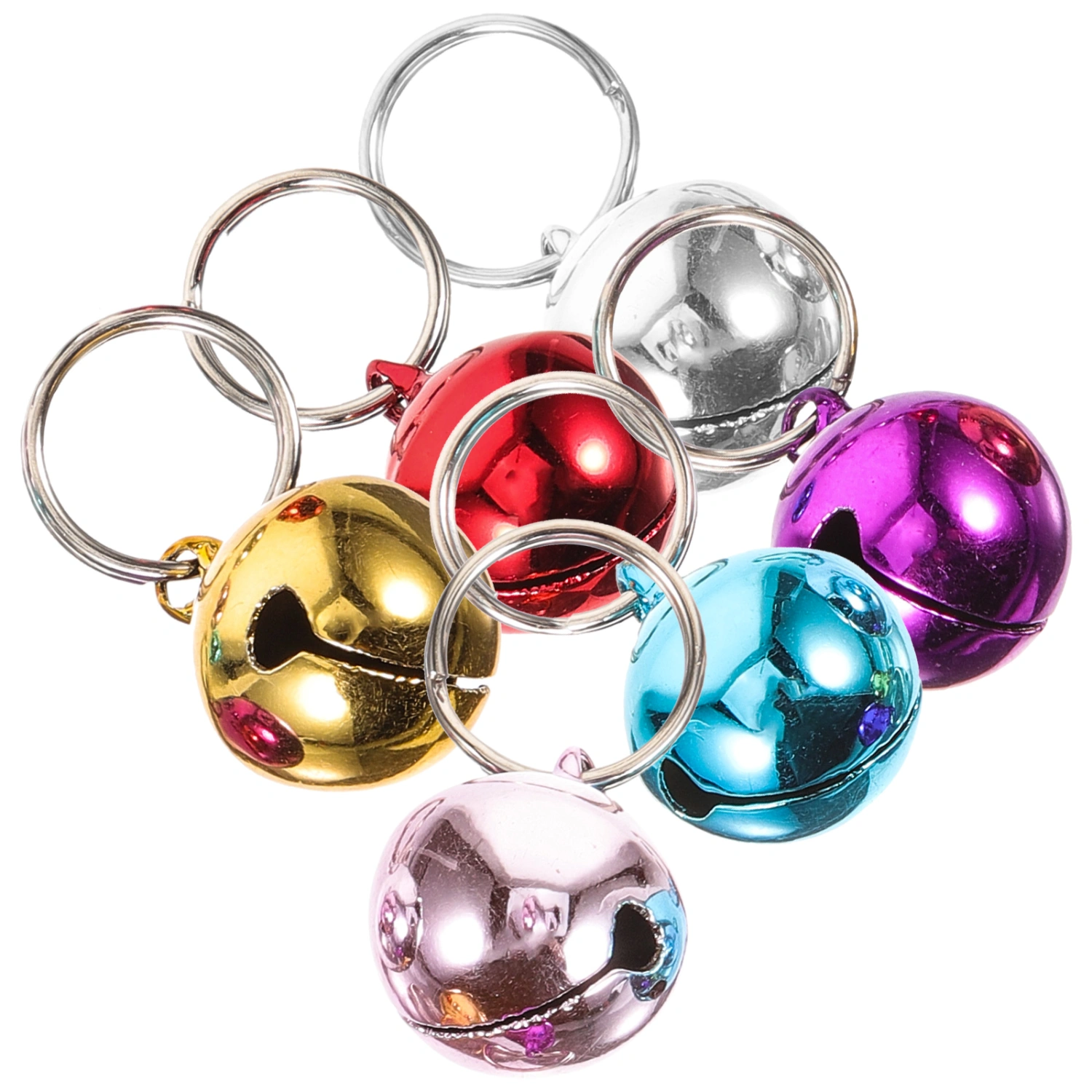 6pcs Pet Dog Collar Bell Pendant Small Stainless Steel Bells Pet Cat Collar Hanging Bells