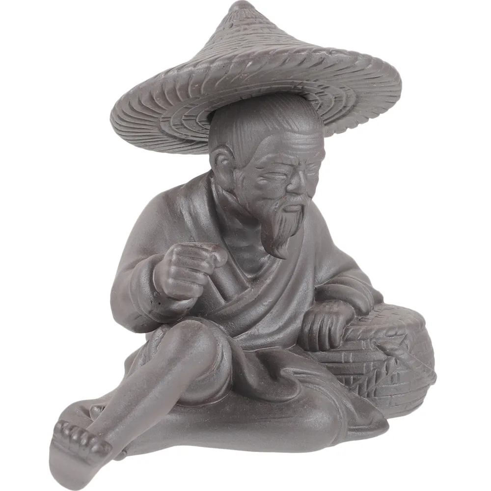 Mini Fisherman Statue Miniature Fisherman Figurines Chinese Style Fisherman Statue