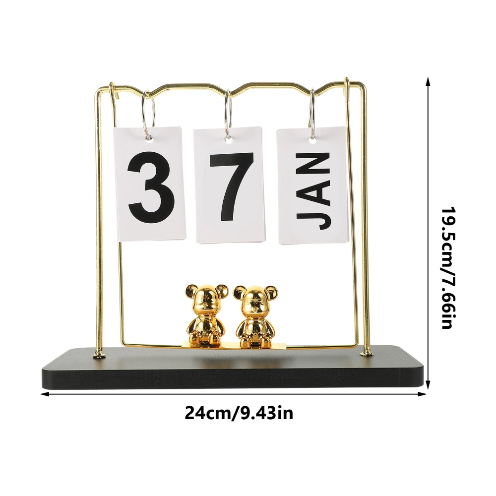 Desktop Calendar Wooden Calendar Reusable Perpetual Calendar Table Calendar Decor