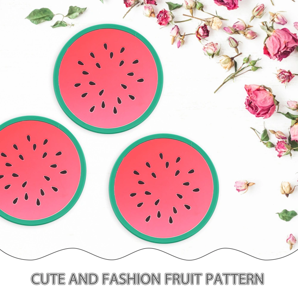 10pcs Sliced Fruit Pattern Coaster Tabletop Anti-skid Cup Mat Round Decorative Placemat