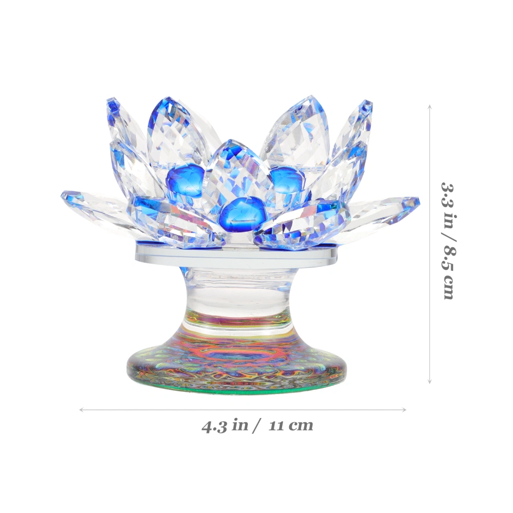 Crystal Lotus Flower Tea Light Holder Lotus Shape Buddhism Candle Holder Candle Stand Lotus Ornaments