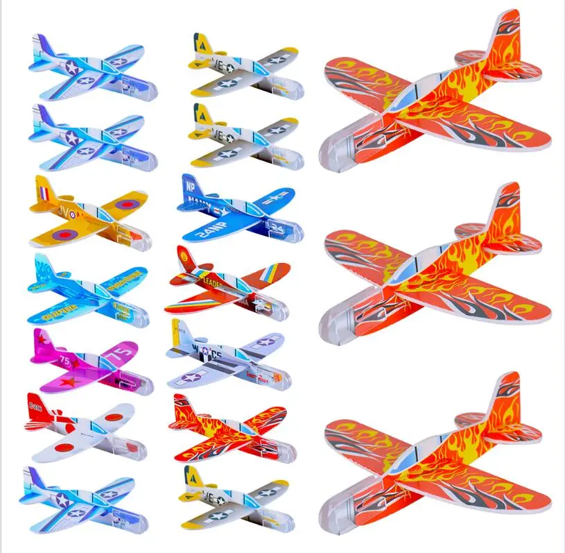 36 pcs Throwing Foam DIY Plane Toy Flying Foam Airplane Model Foam Glider Plane Toy for Outdoor