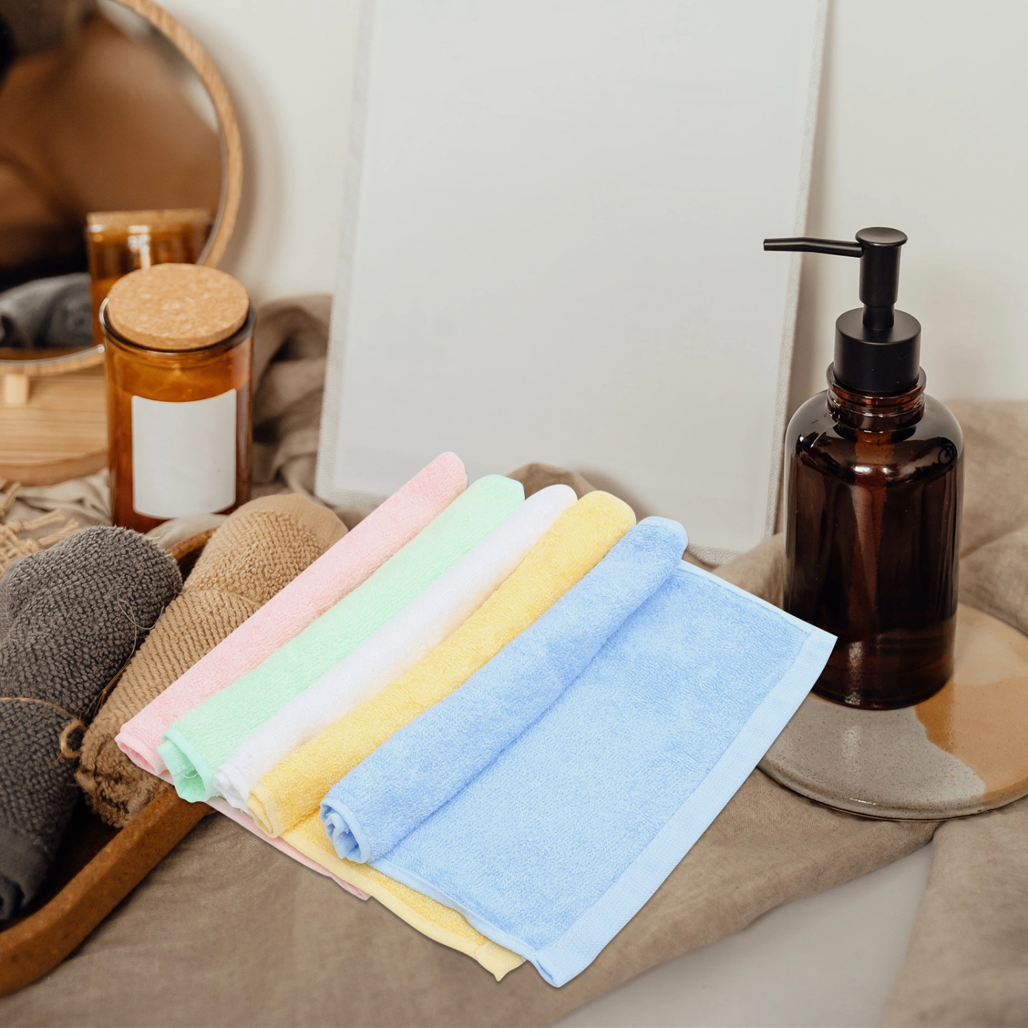 10Pcs Water Absorbent Dish Towels Multi-Purpose Comfortable Guest Towels Absorbent Towels